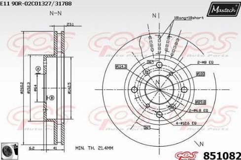 Maxtech 851082.0060 - Тормозной диск unicars.by