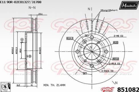 Maxtech 851082.0080 - Тормозной диск unicars.by