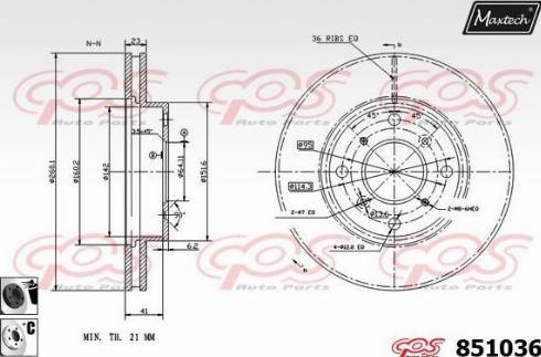 Maxtech 851036.6060 - Тормозной диск unicars.by