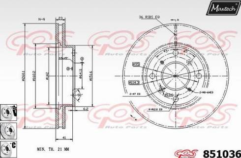 Maxtech 851036.6880 - Тормозной диск unicars.by