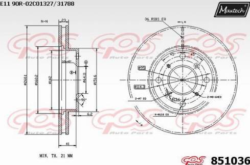 Maxtech 851036.0000 - Тормозной диск unicars.by