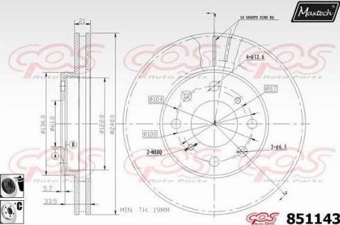 Maxtech 851143.6060 - Тормозной диск unicars.by