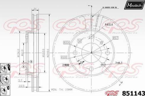 Maxtech 851143.6880 - Тормозной диск unicars.by