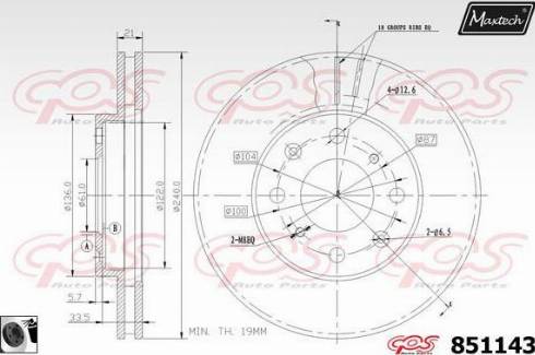 Maxtech 851143.0060 - Тормозной диск unicars.by