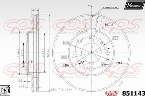 Maxtech 851143.0080 - Тормозной диск unicars.by