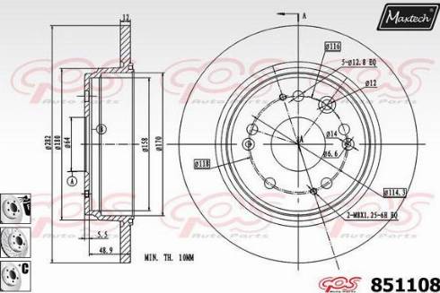 Maxtech 851108.6980 - Тормозной диск unicars.by