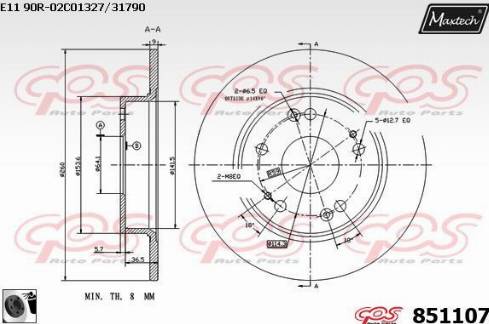 Maxtech 851107.0060 - Тормозной диск unicars.by