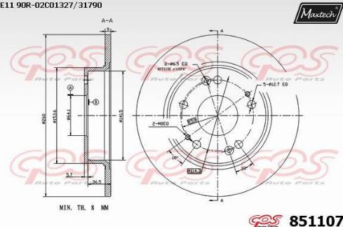 Maxtech 851107.0000 - Тормозной диск unicars.by