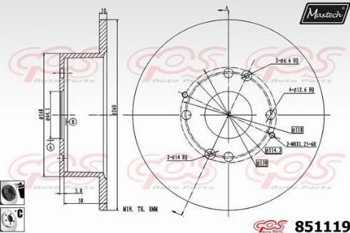 Maxtech 851119.6060 - Тормозной диск unicars.by