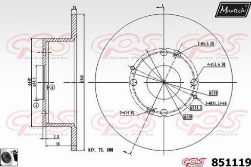 Maxtech 851119.0060 - Тормозной диск unicars.by