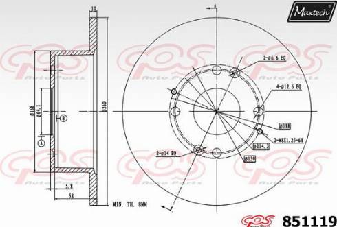 Maxtech 851119.0000 - Тормозной диск unicars.by