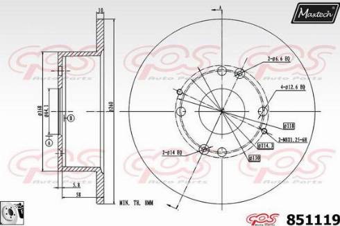 Maxtech 851119.0080 - Тормозной диск unicars.by