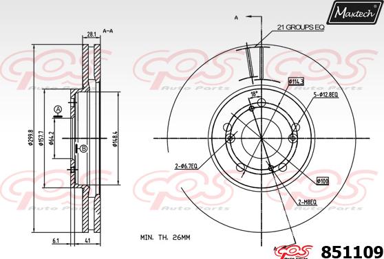 Maxtech 851119 - Тормозной диск unicars.by