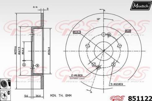 Maxtech 851122.6060 - Тормозной диск unicars.by