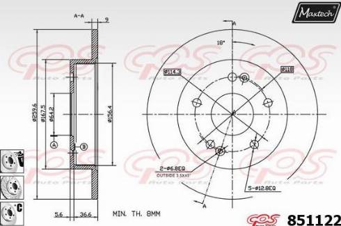 Maxtech 851122.6880 - Тормозной диск unicars.by