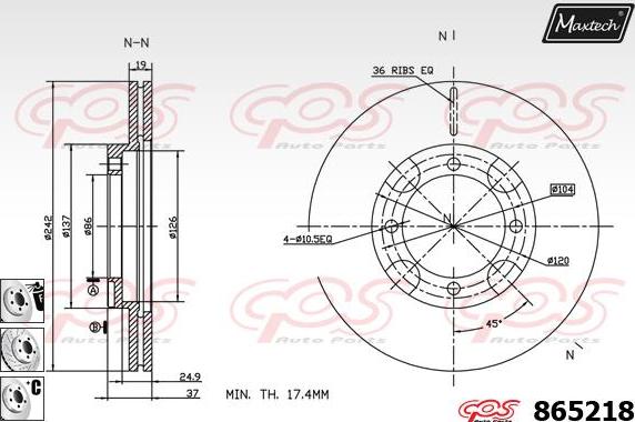 Maxtech 861025 - Тормозной диск unicars.by