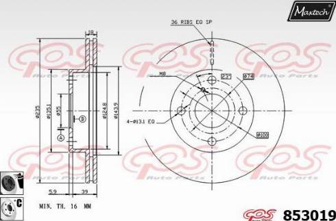 Maxtech 853019.6060 - Тормозной диск unicars.by