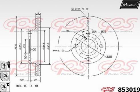 Maxtech 853019.6880 - Тормозной диск unicars.by