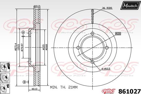 Maxtech 853014 - Тормозной диск unicars.by