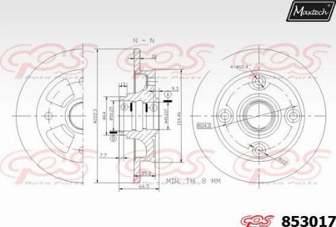 Maxtech 853017.0000 - Тормозной диск unicars.by