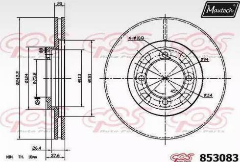 Maxtech 853083.0000 - Тормозной диск unicars.by