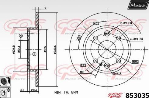 Maxtech 853035.6060 - Тормозной диск unicars.by