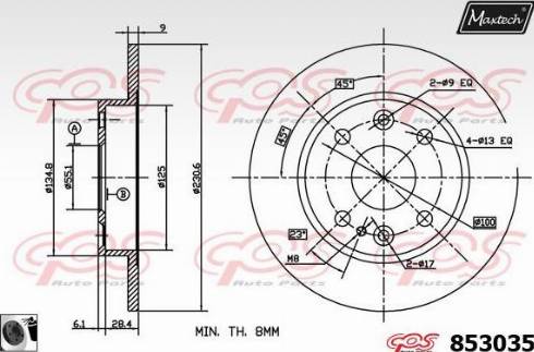 Maxtech 853035.0060 - Тормозной диск unicars.by