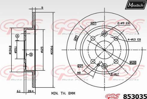 Maxtech 853035.0000 - Тормозной диск unicars.by