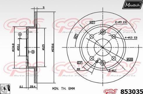 Maxtech 853035.0080 - Тормозной диск unicars.by