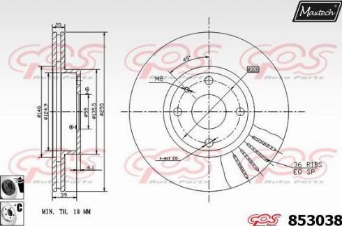 Maxtech 853038.6060 - Тормозной диск unicars.by