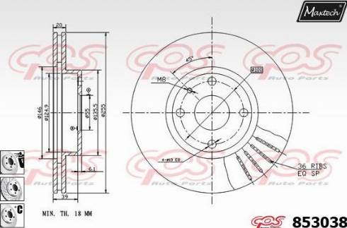 Maxtech 853038.6880 - Тормозной диск unicars.by