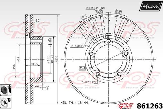 Maxtech 853038 - Тормозной диск unicars.by