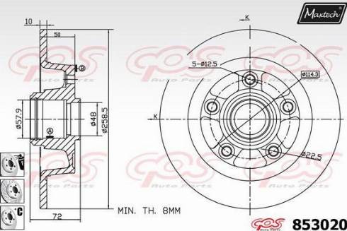 Maxtech 853020.6880 - Тормозной диск unicars.by