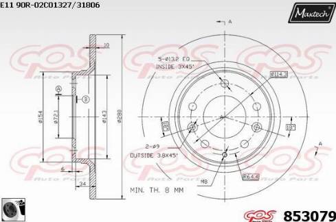 Maxtech 853079.0060 - Тормозной диск unicars.by