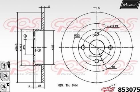 Maxtech 853075.6880 - Тормозной диск unicars.by