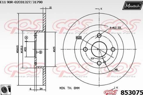 Maxtech 853075.0060 - Тормозной диск unicars.by