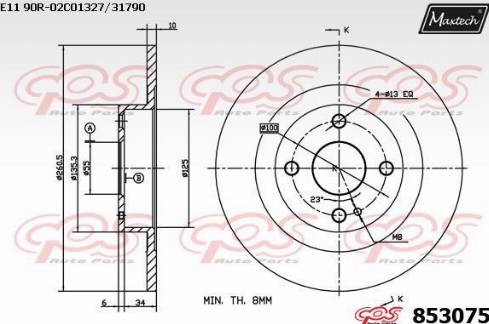 Maxtech 853075.0000 - Тормозной диск unicars.by