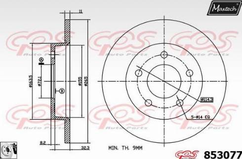 Maxtech 853077.0080 - Тормозной диск unicars.by