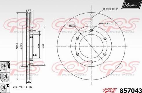 Maxtech 857043.6880 - Тормозной диск unicars.by