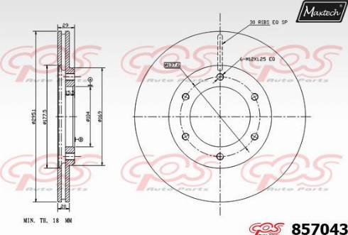 Maxtech 857043.0000 - Тормозной диск unicars.by