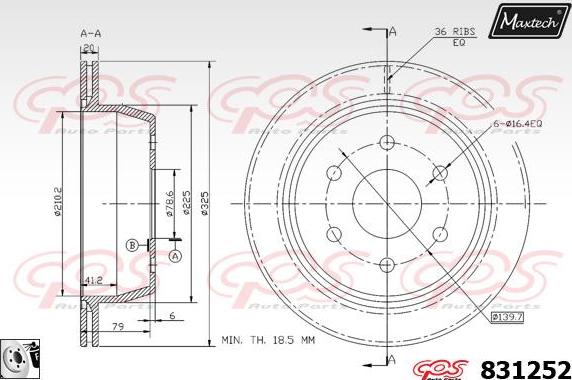 Maxtech 857043 - Тормозной диск unicars.by