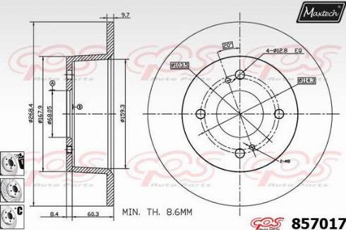 Maxtech 857017.6980 - Тормозной диск unicars.by