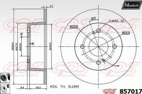 Maxtech 857017.6060 - Тормозной диск unicars.by