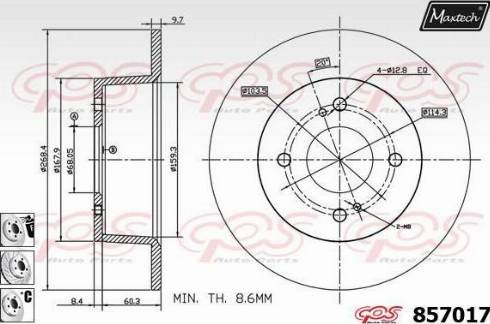 Maxtech 857017.6880 - Тормозной диск unicars.by