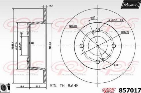 Maxtech 857017.0060 - Тормозной диск unicars.by