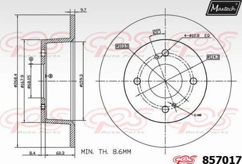 Maxtech 857017.0000 - Тормозной диск unicars.by