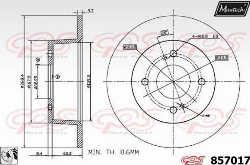 Maxtech 857017.0080 - Тормозной диск unicars.by