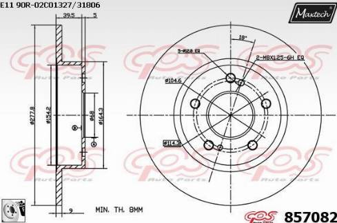 Maxtech 857082.0080 - Тормозной диск unicars.by