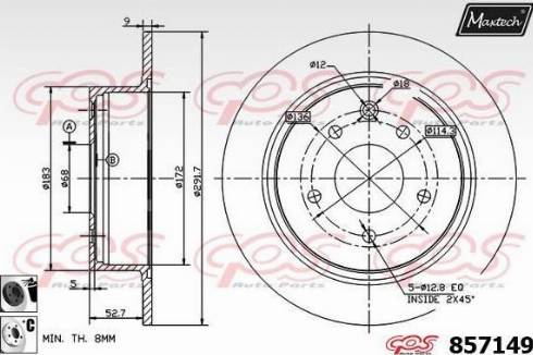 Maxtech 857149.6060 - Тормозной диск unicars.by