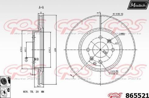 Maxtech 865521.6060 - Тормозной диск unicars.by